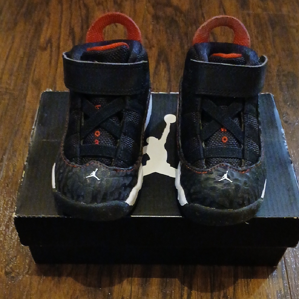 Air Jordan Black and Red Baby Sneakers